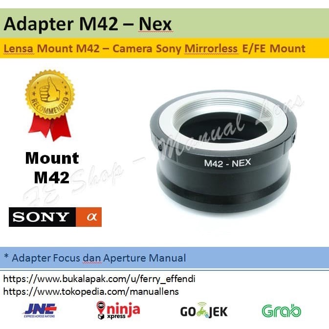 Adapter M42-Nex - M42 To Sony Nex, A5000, A6000, A7x (Fullframe)