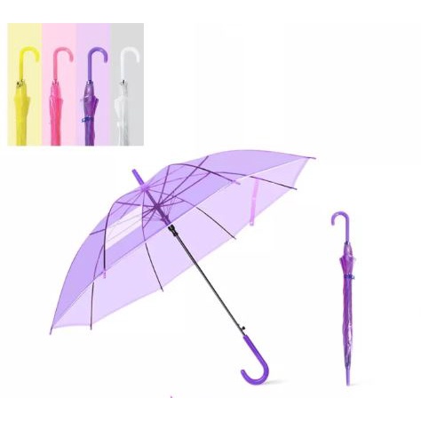 Payung Transparan Polos Warna Warni / Payung Bening Payung Korea Rainbow Umbrella Fashionable