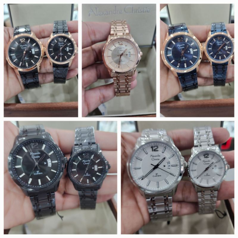 jam tangan couple alexandre christie ac8683 pasangan classic stell 8683 original