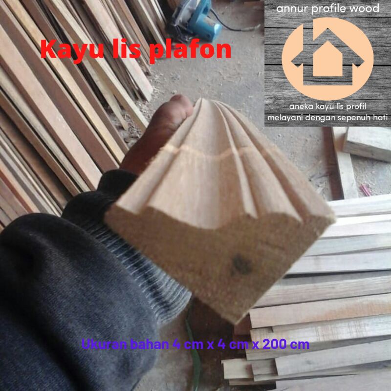 kayu lis plafon 4 cm