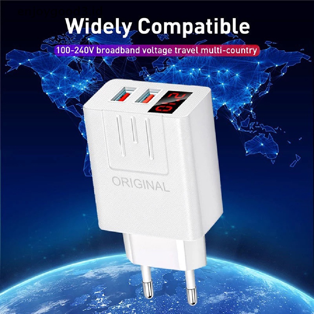 Adapter Charger USB 3.0 45W QC 3.0 display digital LED