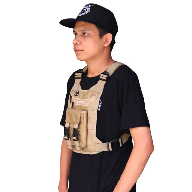 Chest bag neisda commono combo cream Tas dada pria tactical premium