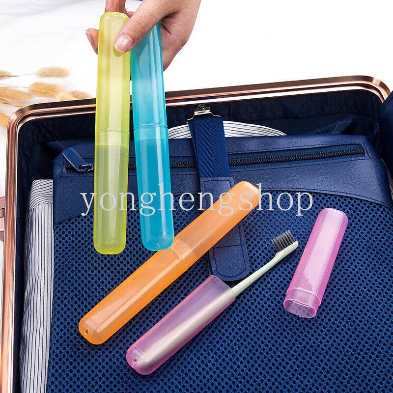 Kotak Penyimpanan Sikat Gigi / Pensil / Sumpit Portable Warna Permen Untuk Travel / Camping