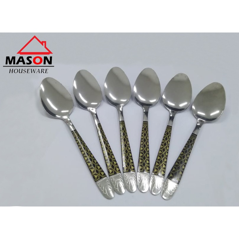 Jual Mason Sendok Makan Merek Mason Motif Isi 6 Pcs Shopee Indonesia