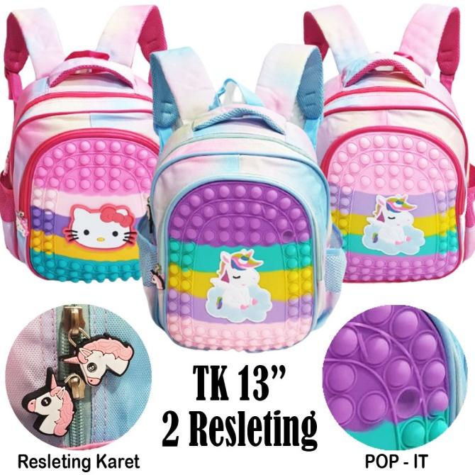BACKPACK POP IT TAS RANSEL ANAK SEKOLAH TK PEREMPUAN 13inch IMPORT