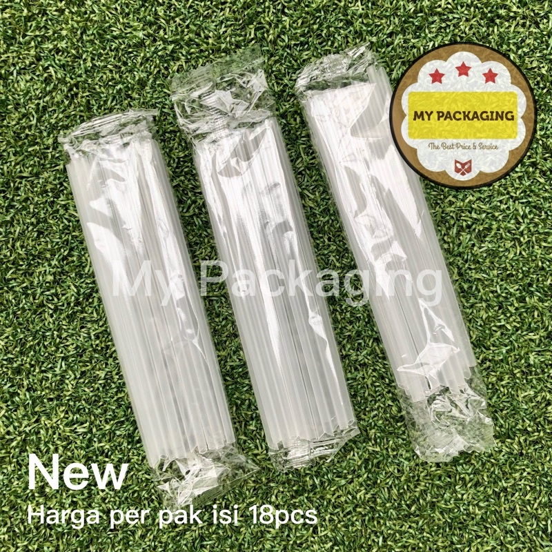 Jual Sedotan Plastik Aqua Gelas Straw Cup Mineral Straw Pack Amdk