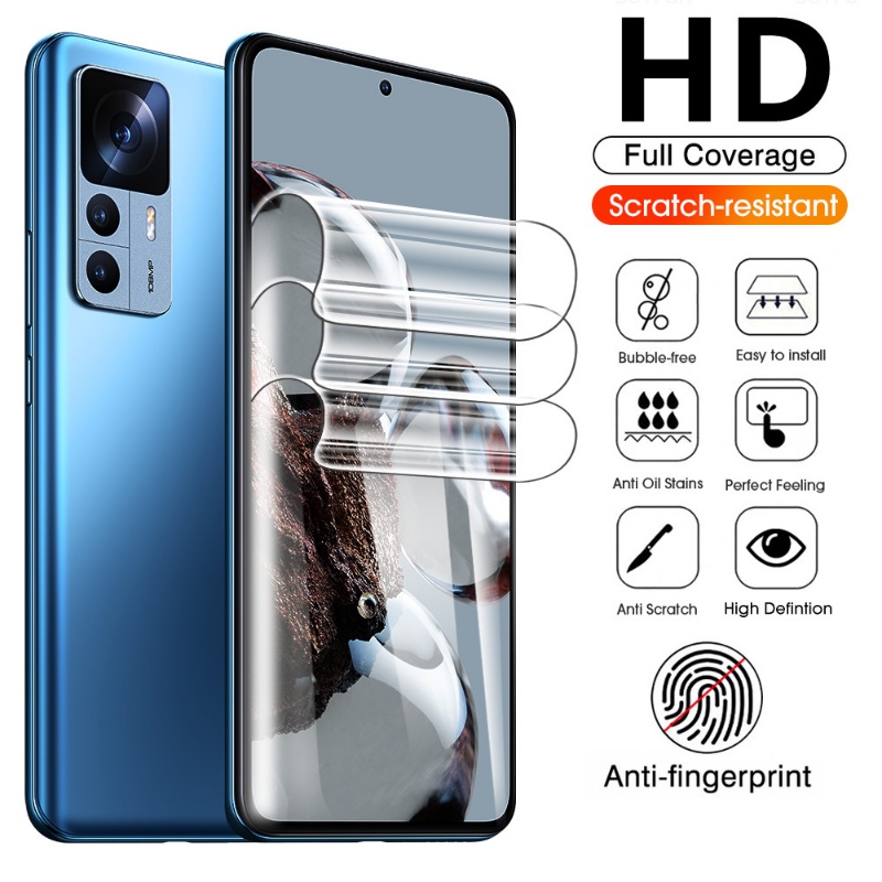 Film Pelindung Layar Bahan TPU Hydrogel Anti Gores Bebas Gelembung Untuk Xiaomi 12T / 12T Pro