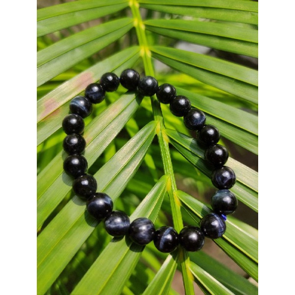 GELANG BLUE TIGER EYE NATURAL BATU ALAM / BLUE TIGER EYE BRACELET / BATU CRYSTAL ASLI / NATURAL CRYS