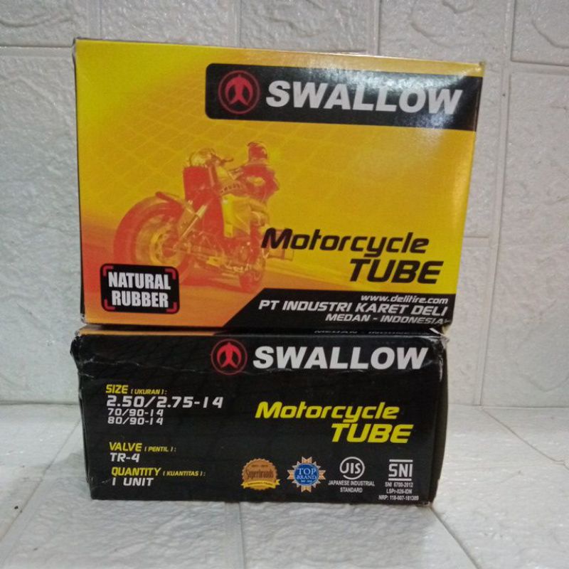 Ban Dalam Motor Swallow Ring 14, 16, 17, 18, 19, 21 Sertifikasi SNI