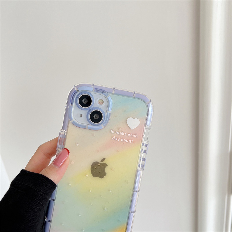 Casing Soft Case Motif Pelangi Ungu Untuk IPhone 14 + / Xr / Xs Max / Ip / 11 / 12 / 13 / 14 Pro Max