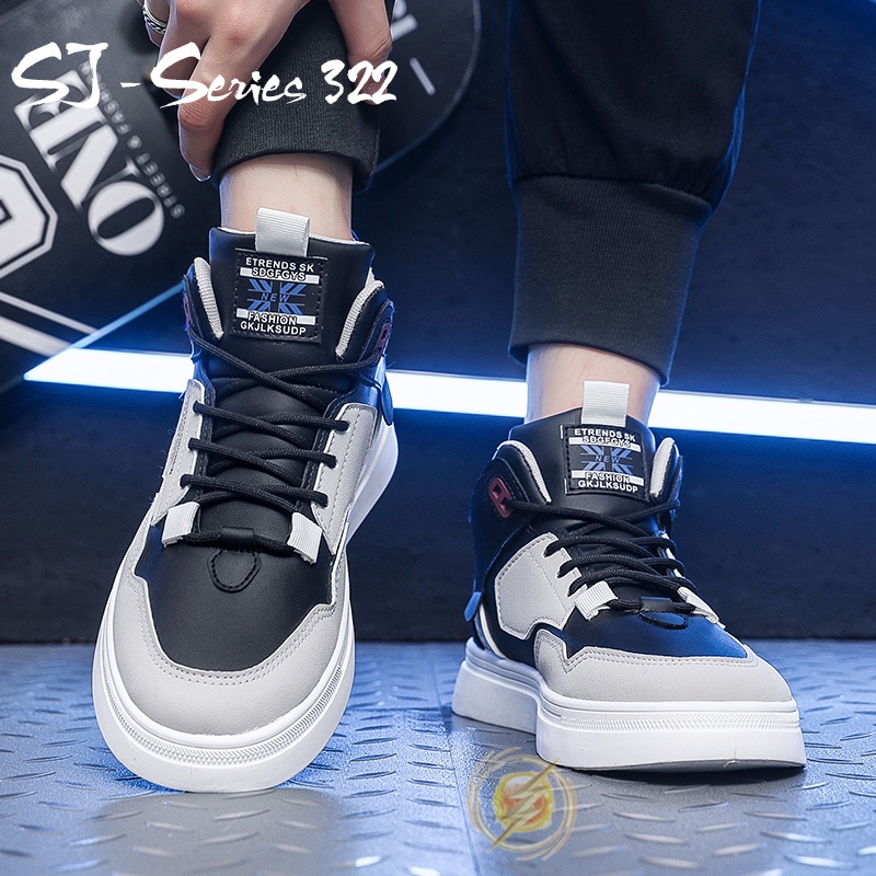 [JWALK] Sepatu Sneakers Boots Fashion Trendy Pria Motif Keren Kualitas Import Premium -322