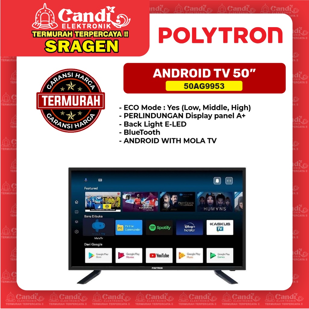 POLYTRON Smart Android Tv 50 Inch - 50AG9953