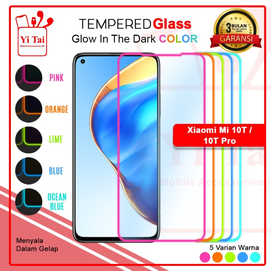 TEMPERED GLASS GLOW IN THE DARK YI TAI XIAOMI MI 10T 1OT PRO - GA