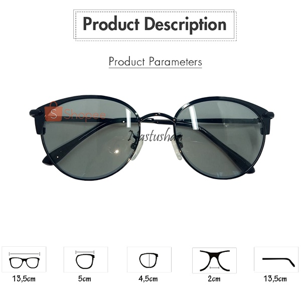 Kacamata Photocromic Korea Potokromik Photochromic Normal Pria Wanita Bingkai Oval Metal Unisex FREECASE