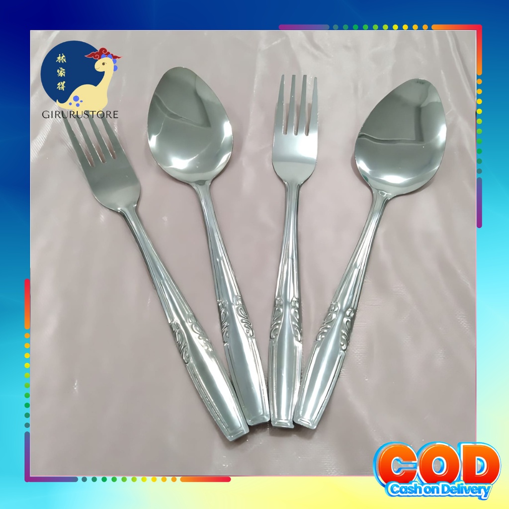 Sendok Garpu Makan Stainless / Sendok Makan Ekonomis / Garpu Makan Tebal / Alat Makan Stainless Steel