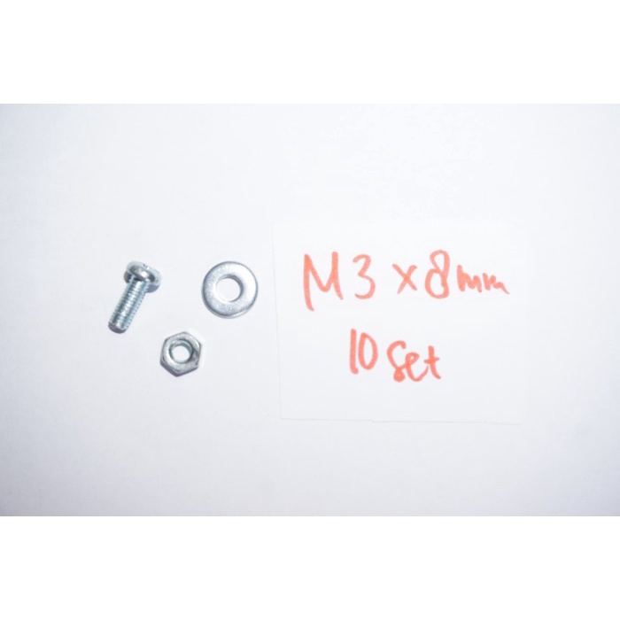 Set Baut Mur Ring M3 x 8 ( JP 3x8 ) 10set