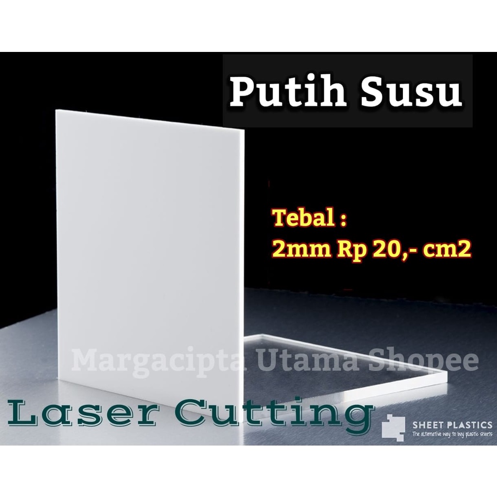 Acrylic 2mm Putih Susu Akrilik Custom Lasercut Termurah