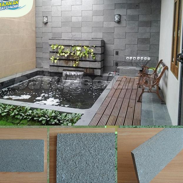 Batu Alam Andesit Flamed Cocok Untuk Dinding, Lantai, Kolam Minimalis - 10x20