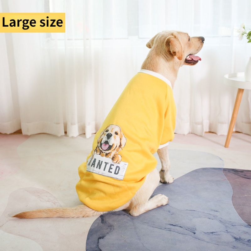 Sweater Bahan Fleece Warna Kuning Ukuran Besar Untuk Anjing