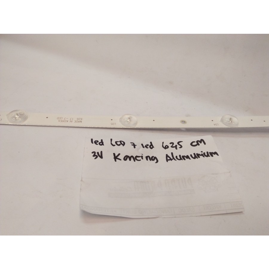 Lampu Backlight Led TV Lcd 7 Led/ Mata Lensa Kancing 3 Volt 62,5 cm