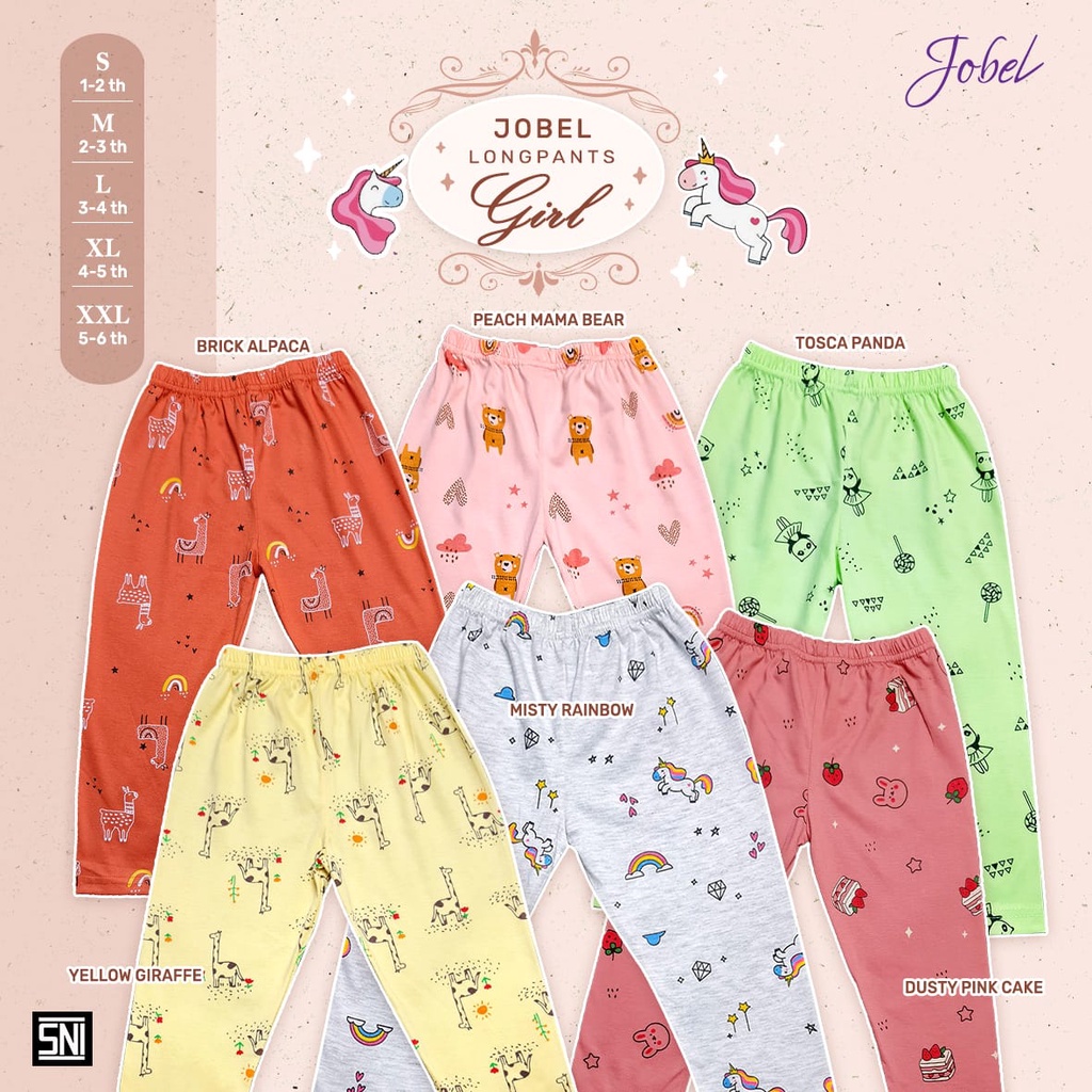 1 PCS JOBEL BY KAZEL LONGPANTS CELANA PANJANG ANAK PEREMPUAN MOTIF LONGPANTS GIRL EDITION 1-6 TAHUN part 1