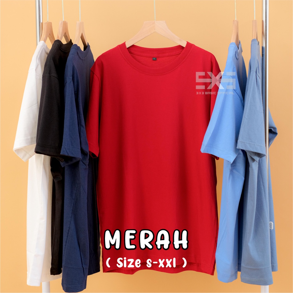 Kaos Polos Cotton Combed 30s Kaos Polos Merah Premium Combed 30s