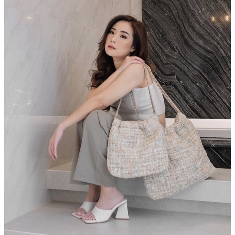 SNY Aita Richie Bag Tweed Nude Medium Mini C22 Bag Ready Stock