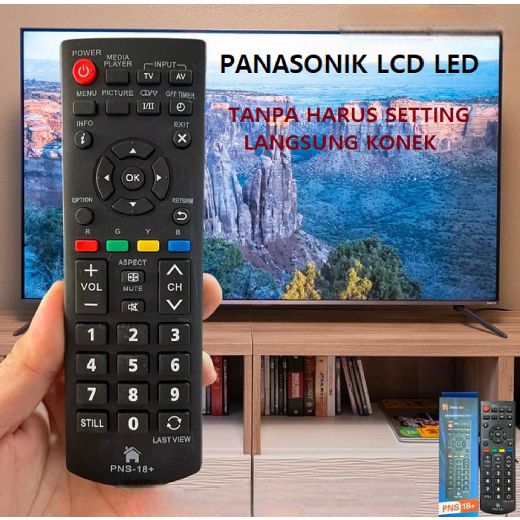 TERLARIS REMOTE TV PANASONIK LCD LED MULTIFUNGSI PNS18 VIERA PENGGANTI REMOT YANG RUSAK / REMOTE TV 