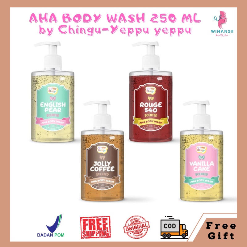 [BPOM] AHA BODY WASH 250 ML BY CHINGU YEPPU YEPPU KIYOWO || SABUN MANDI CAIR