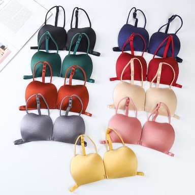 TGM - TK005 Bra Tali Wanita Cup Apple Apel Tanpa Kawat Model Kait Depan Sexy Elastis Pakaian Dalam Wanita Murah Import