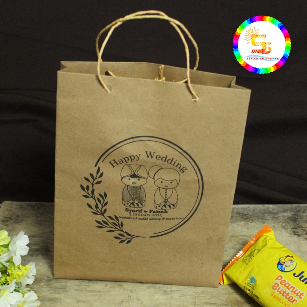 

TAS KERTAS / TAS KERTAS SABLON / PAPER BAG Kecil UK 16x5x20