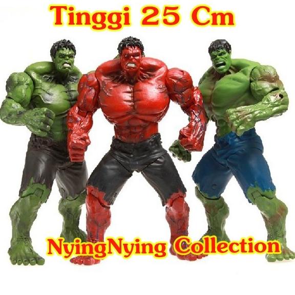 Super Hero Avengers Hulk PVC Action Figure Mainan 25Cm Merah Hijau