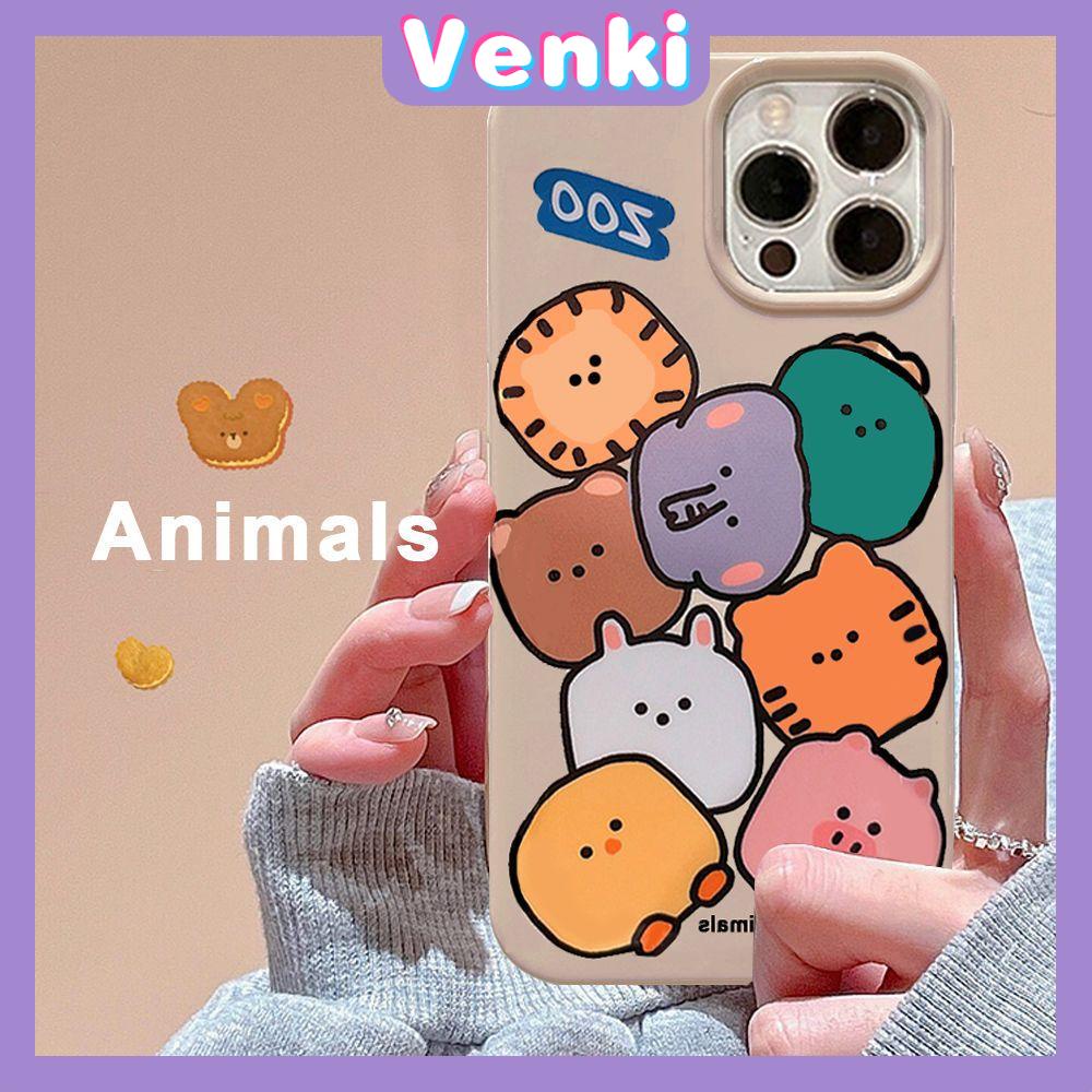 Case iPhone 14 Pro Max TPU Soft Case Cartoon Cute Animals Glossy Khaki Candy Case Camera Protection Shockproof For iPhone 14 13 12 11 Plus Pro Max 7 Plus X XR