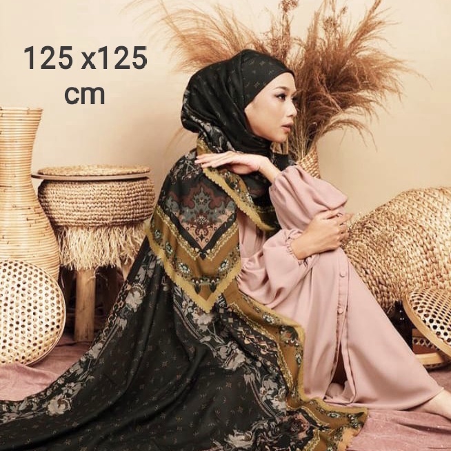 ZASKIA SUNGKAR ARNET SCARF Juragan_Jilbab Hijab Murah Hijab Katun Voal Segiempat Motif / Voal Scarf 