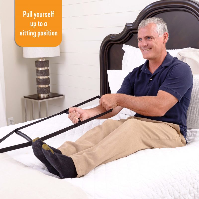 Bed Ladder Sit Up Assist With Handle Strap Sit Up Hoist For Elderly Injury Recovery