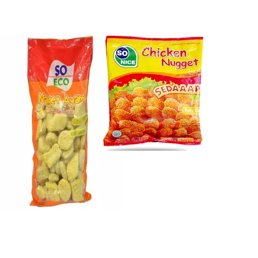 PAKET BUNDLING NUGGET AYAM 18 PACK SO ECO 1KG &amp; 12 PACK SO NICE 250GR