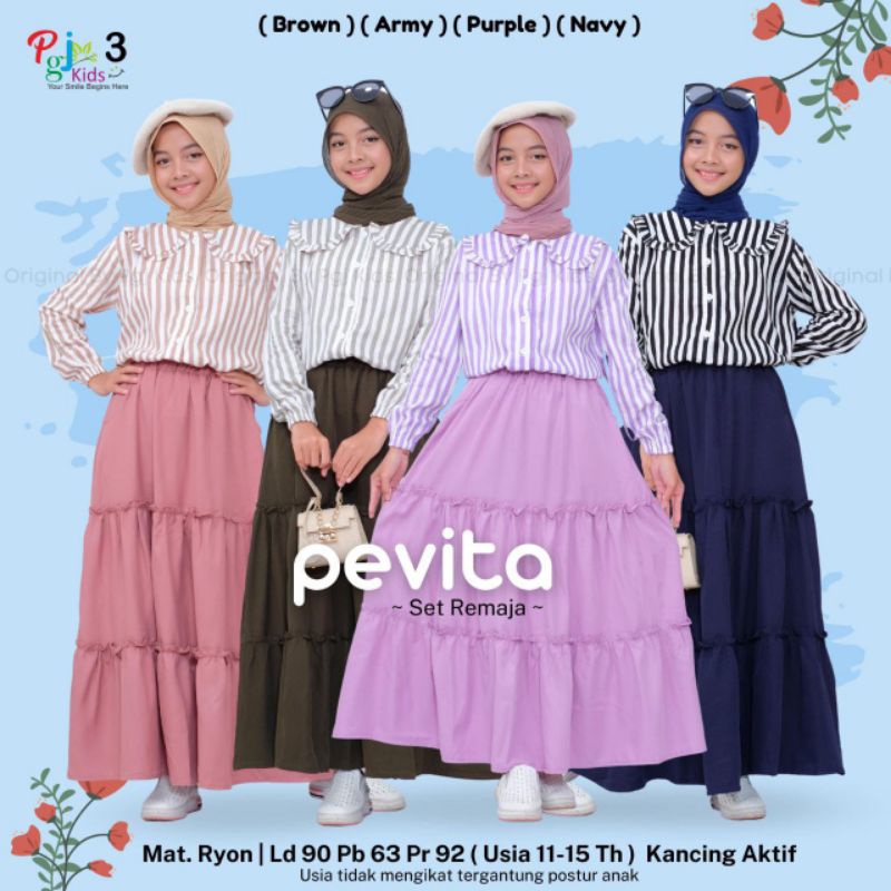 PEVITA SET ROK ORI PGJ KIDS • Setelan Remaja Anak Perempuan