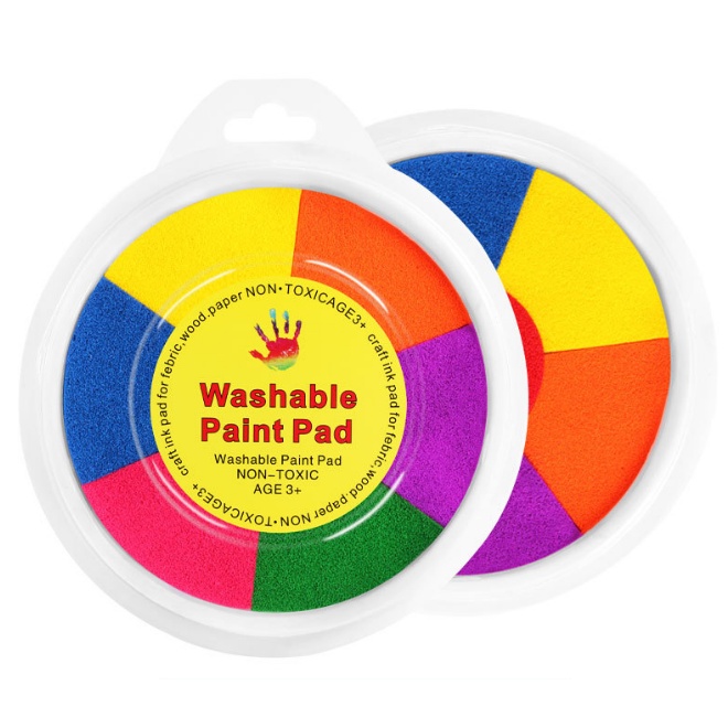 Bayluna | 6in1 multicolor Tinta Stamp Kerajinan Tangan Ink Pad Montessori Seni Kreatif Anak DIY Spon Anak