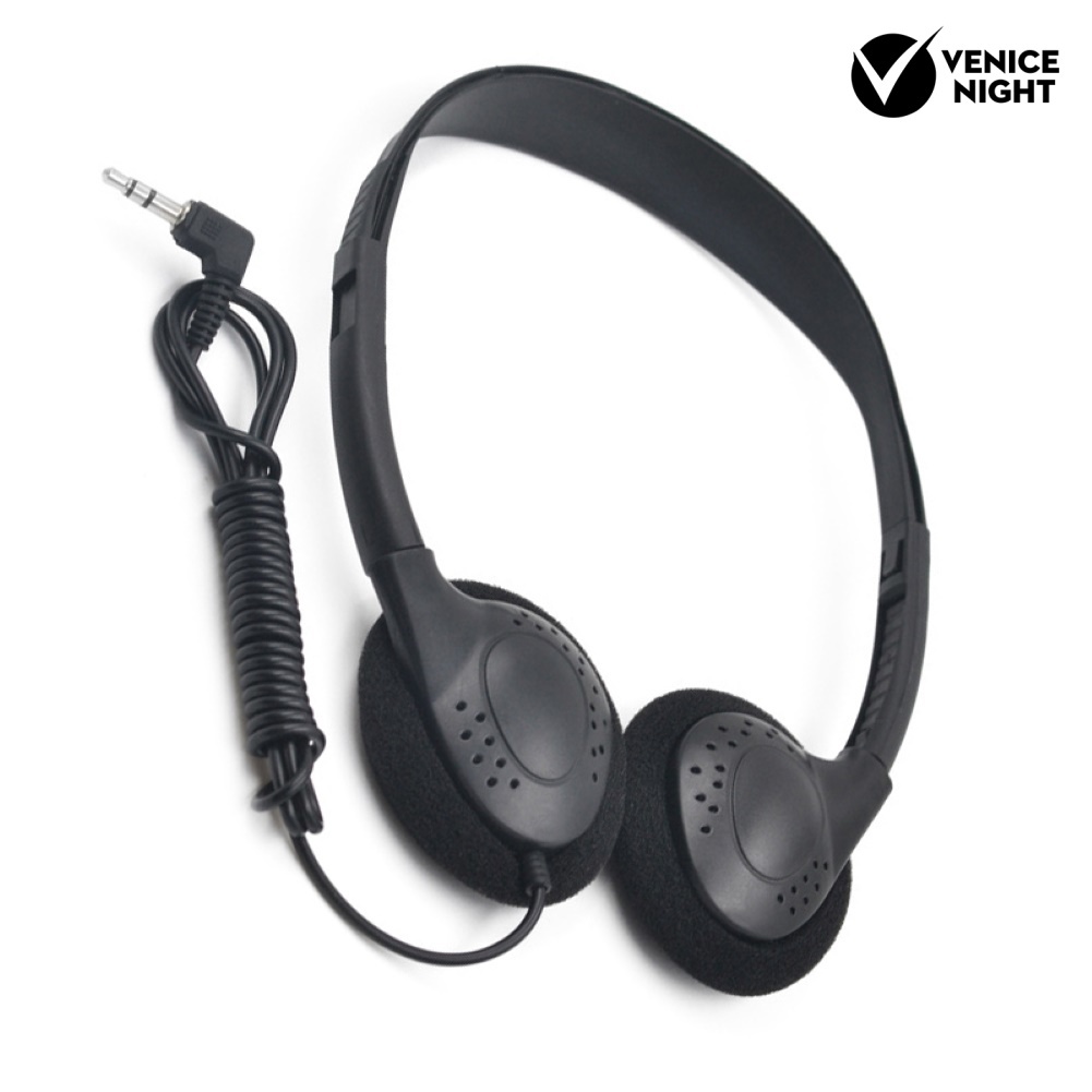 (VNEP) (Berkabel) Universal 3.5mm Plug Lembut Earmuff Musik HiFi Gaming Headset Headphone