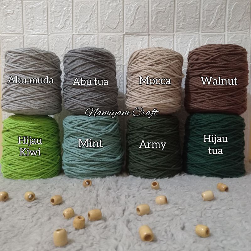 4MM/1kg Tali katun macrame/makrame benang macrame cotton rope