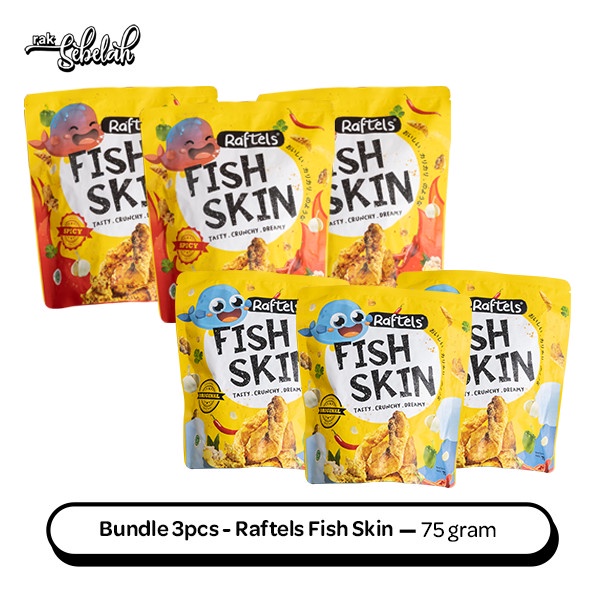 

NEW Bundle 3pcs - Raftels Fish Skin Snack Kulit Ikan Original | Spicy 75gr - Original
