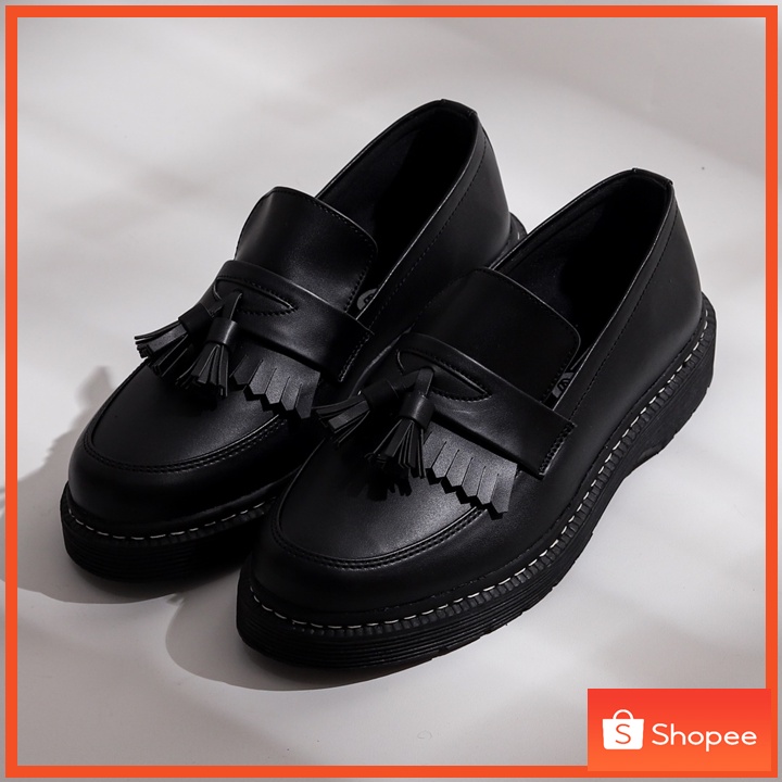 LUIZ BLACK - Sepatu Loafers Pria Casual Kulit Formal Loafer Slip On Pria Kasual Original