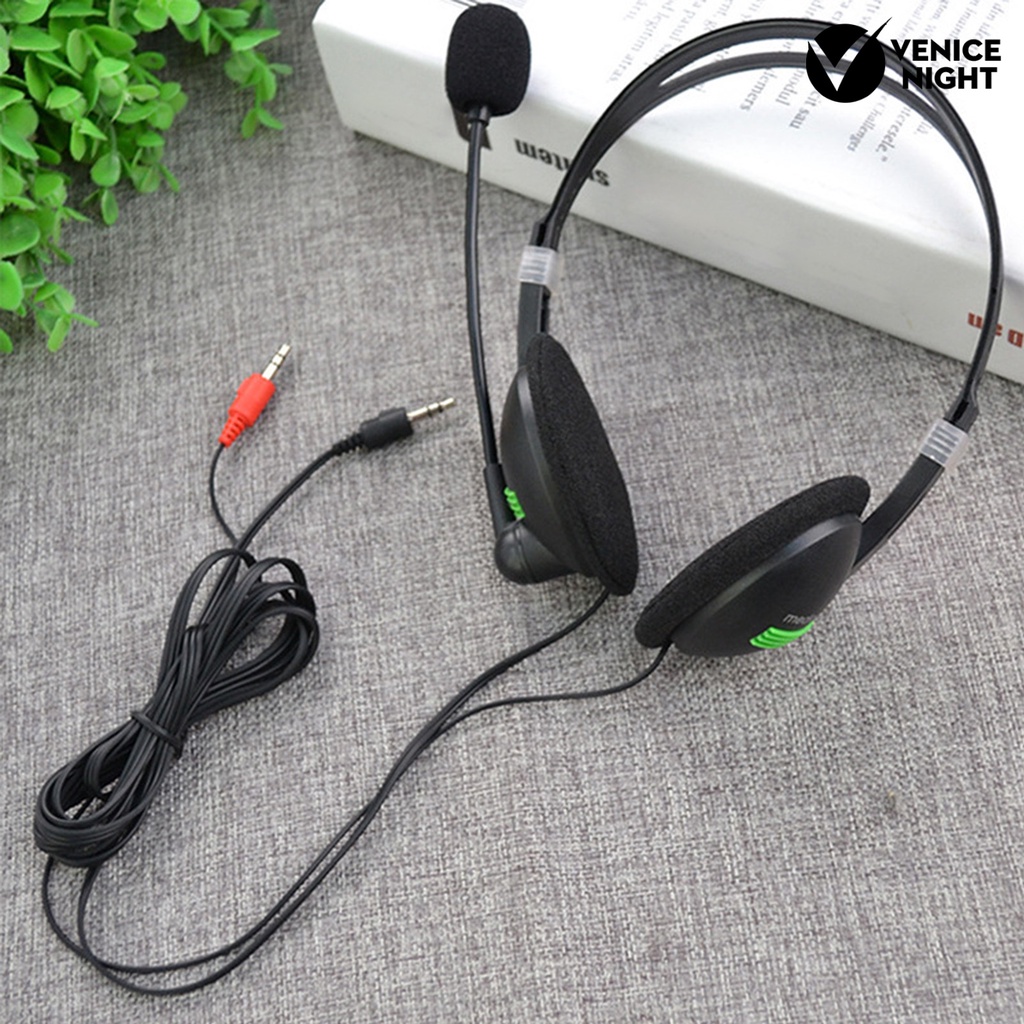 (VNEP) (Berkabel) Headphone High Fidelity Sensitif Headphone E-sports 3.5mm yang Dapat Disesuaikan dengan Mircophone untuk Komputer