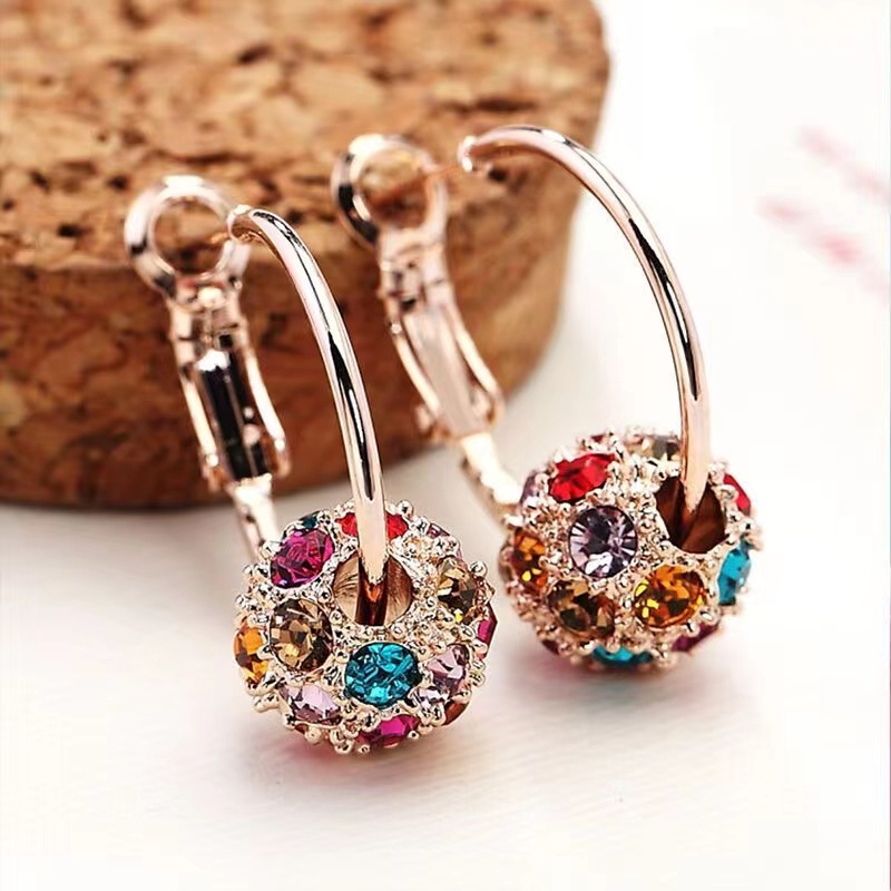 [COD] Fashion Bola Kristal Anting Earrings Untuk Pesta Pernikahan Wanita Perhiasan