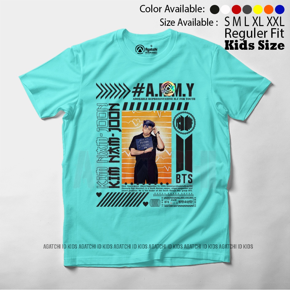 Baju Kaos Atasan Anak Perempuan Motif BTS Kim Nam - Joon / RM