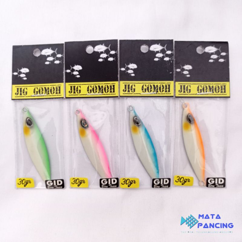 Umpan pancing metal jig gomoh 30gr gid glow in the dark satu sisi