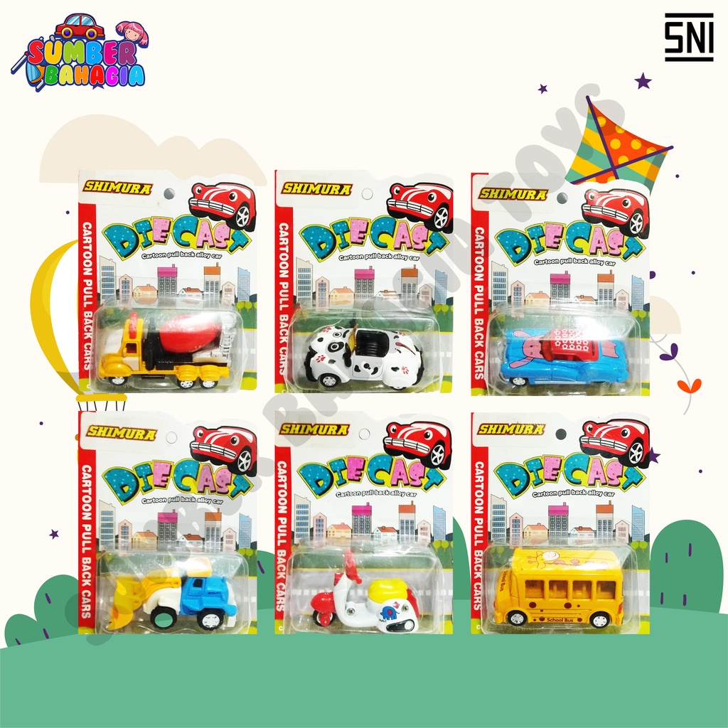 Diecast Mobil Clasic Dalmation Cartoon Pull Back Alloy Car