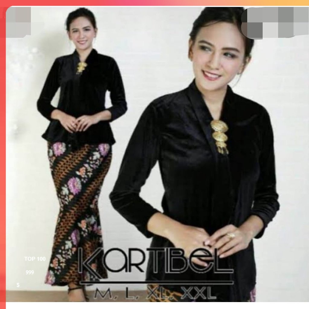 Kebaya kebaya kartini bahan beludru bludru panjang warna hitam Kebaya Bludru