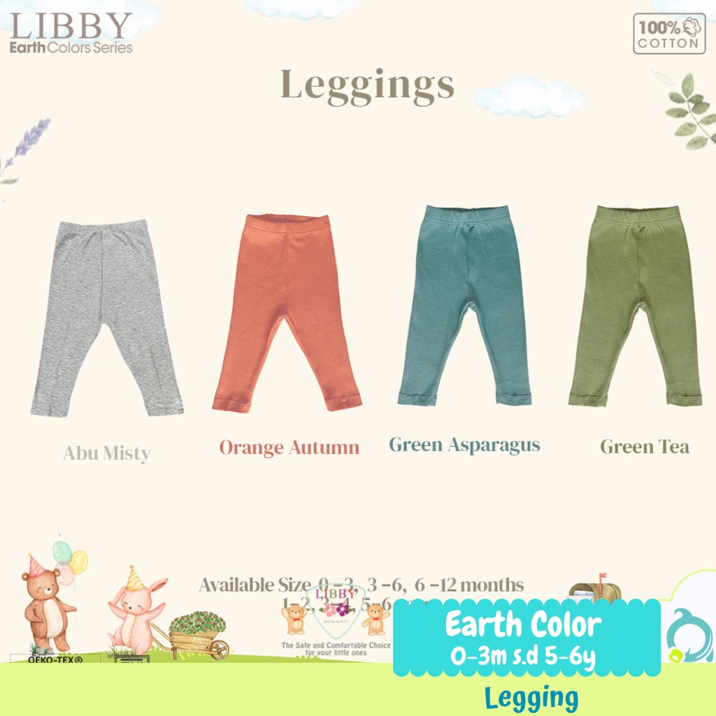 LIBBY Earth Colors Legging 2A Series 0-6 Tahun (1 pcs/pack)
