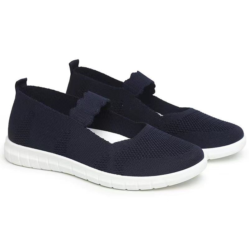 M Footwear - Sepatu Slip-On Rajut Wanita Import - CGA6140 Navy